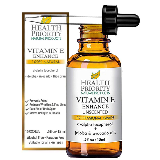 Organic Vitamin E Oil - Small Batch, Hand Made in South Carolina Using Sunflower Oil. Nourish Your Face and Repair Damaged Skin Naturally. (Unscented-
