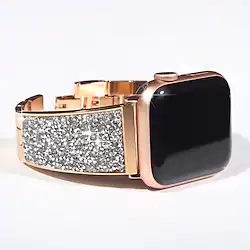 1 pcs Smart Watch Band for Apple iWatch Series 8 7 6 5 4 3 2 1 SE Apple Watch Stainless Steel Smartwatch Strap Diamond Glitter Shine Bling Diamond Jewelry Bracelet Replacement Wristband Lightinthebox