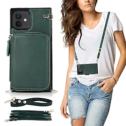 Phone Case for iPhone 13 PRO Max Mini Crossbody Zipper Wallet Case Compernee Phone Leather Case with Credit Card Holder Wrist Strap Protective Handbag Purse Cover Gift for Women Lightinthebox