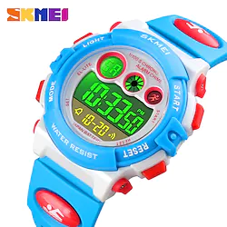 SKMEI Digital Watch for Kids Digital Digital Sporty Outdoor Calendar / date / day Chronograph Alarm Clock Plastic PU Leather / Two Years / Noctilucent / Two Years Lightinthebox