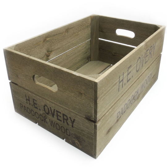 A Large Vintage Style Rustic Wooden Apple Fruit Crate Bushel Box Storage