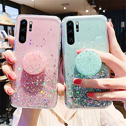 Glitter Shine Phone Case For Samsung Galaxy S22 S21 S20 Plus Ultra A72 A52 A42 Soft Silicone Back Cover With Phone Holder Lightinthebox