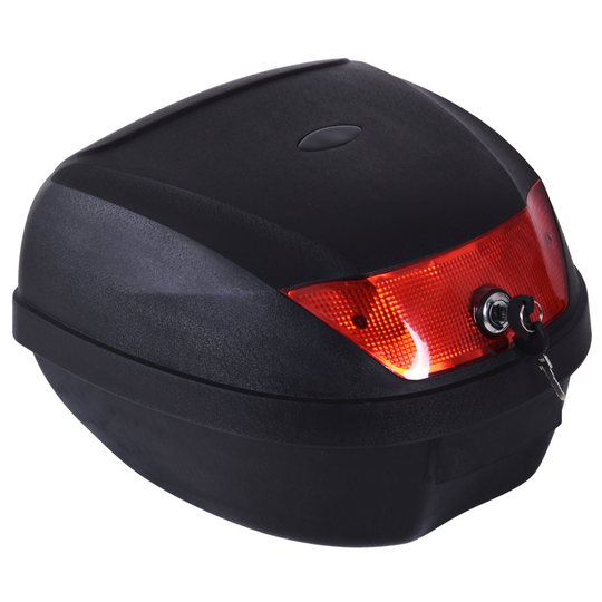 HOMCOM 28L Motorcycle Tail box Helmet Top Case Storage Trunk Carrier