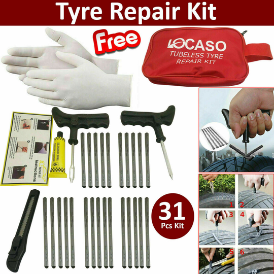 Emergency Car Motorcycle Tubeless Tyre Tire Puncture Repair Kit Tool