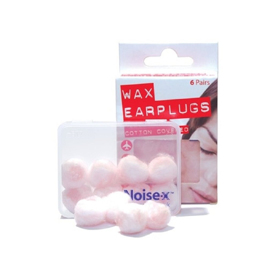 Noise-X Wax Mouldable Cotton Covered Earplugs - 6 Pairs