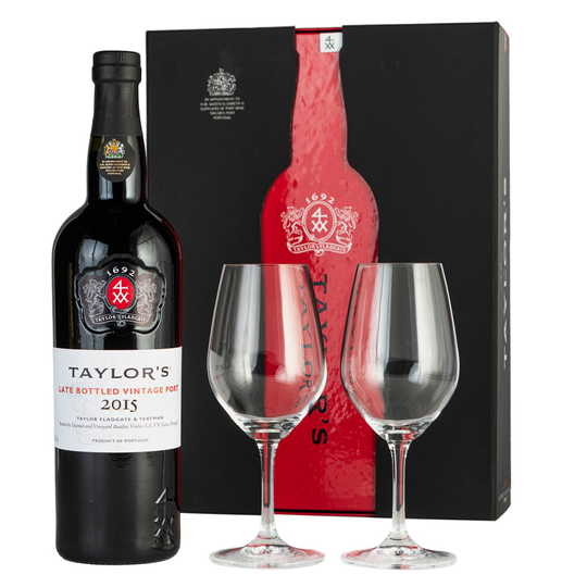 Taylors Late Bottled Vintage Port 2015 & Glasses Gift Box