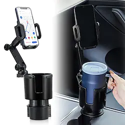 Car Cup Holder Expander Adjustable Base with Phone Mount THIS HILL 360 Rotation Cup Holder Cell Phone Holder for Car Compatible with iPhone/Samsung All Smartphones Lightinthebox