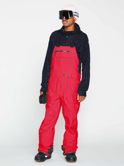 Men's Volcom Rain Gore-Tex Bib Overall - Red