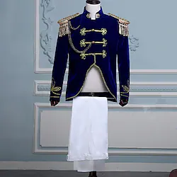 Prince Aristocrat Retro Vintage Medieval Coat Pants Outfits Masquerade Outerwear Men's Costume Vintage Cosplay Party Long Sleeve Pantsuit Coat Lightinthebox