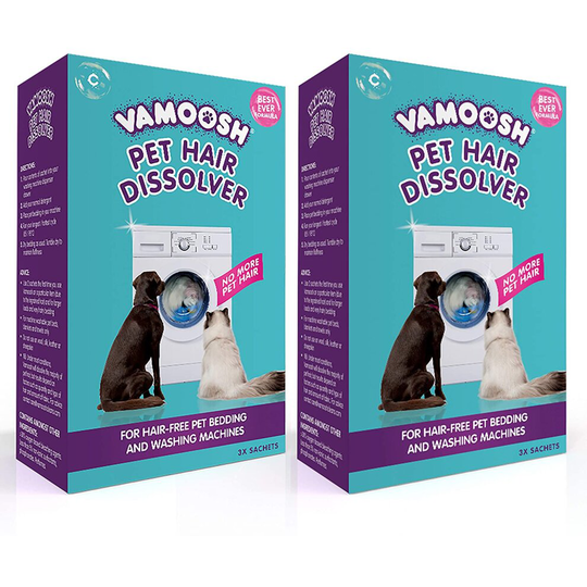 Vamoosh Pet Hair Dissolver- Pet Hair Remover for Washing Machines, 6x100g (2 Boxes), Removes Odour Dissolves Dog, Cat, Animal Fur, Cleans Pe