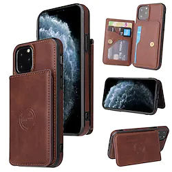 Phone Case For Apple Back Cover Leather Wallet Card iPhone 14 Pro Max 14 Plus 13 12 11 Pro Max Mini X XR XS Wallet Card Holder Shockproof Solid Color TPU PU Leather Lightinthebox
