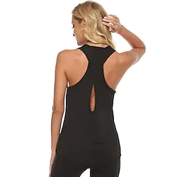 Women's Running Tank Top Hollow Out Cross Back Sleeveless Tee Tshirt Athletic Spandex Breathable Quick Dry Moisture Wicking Gym Workout Running Active Training Sportswear Activewear Solid Colored Lightinthebox