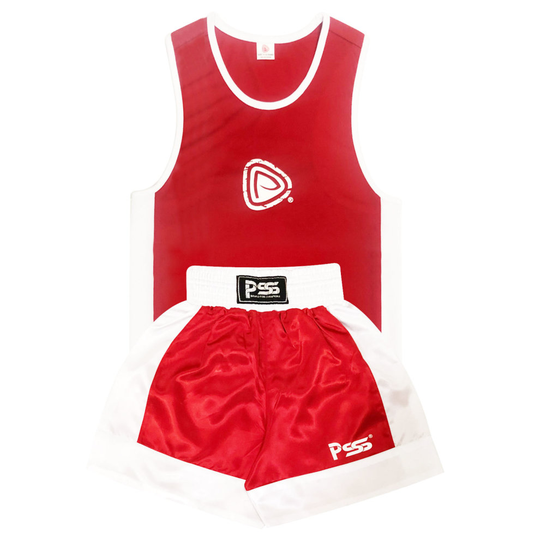 (Red, 3-4 Years) Kids Boxing Uniform Set of 2 Pieces Light Weight Breathable And Comfortable Fabric for ages 3-14 Comes In different Colours
