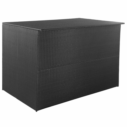 vidaXL Outdoor Storage Box Poly Rattan 150x100x100cm Black Container Chest