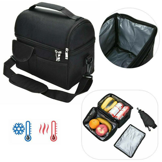 Large Insulated Lunch Bag Box Adult Kids Thermal Cool Bag Food Storage Tote
