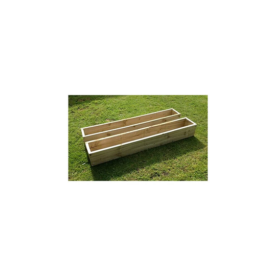 2 x Large 120cm Long (4ft) Wooden Garden/Patio/Window Box Planters. Fully Assembled - Just add plants!