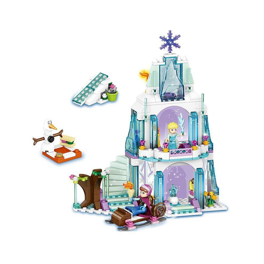 (JG301 no box) Disney Frozen 316pcs Dream Princess Elsa Ice Castle Anna Set Building Model Blocks Toy