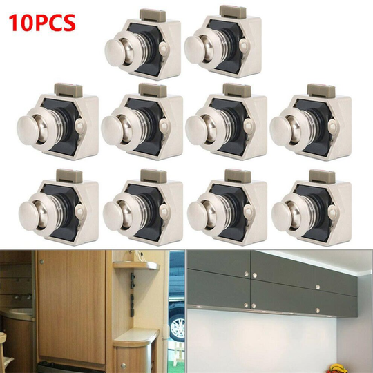10X Push Button Catch Lock Latch Knob Drawer Cupboard Door Cabinet Campervan