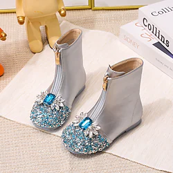 Frozen Cinderella Princess Elsa Mary Jane Shoes Girls' Movie Cosplay Sequins Halloween Rosy Pink Blue Shoes Halloween Carnival Masquerade Polyester Plastics Lightinthebox