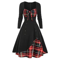 Audrey Hepburn Retro Vintage 1950s Cocktail Dress Vintage Dress Flapper Dress Prom Dress Women's Costume Vintage Cosplay Event / Party Festival Long Sleeve Dress Lightinthebox