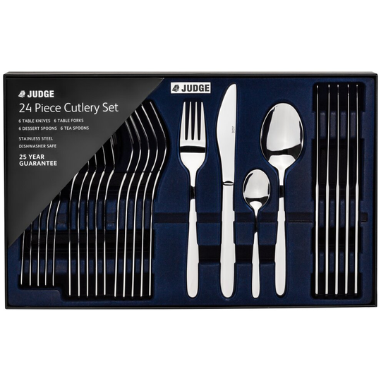 Judge 24 Piece Modern Cutlery Set Stainless Steel Boxed 25 Year Guarantee