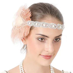 The Great Gatsby Charleston Vintage Roaring 20s 1920s Feathers Headband Women's Feather Costume Head Jewelry Vintage Cosplay Party Prom Wedding Party Headwear Lightinthebox