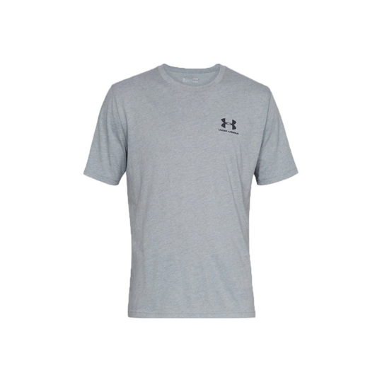 (L) Under Armour Sportstyle Left Chest Tee 1326799-036 Mens Grey t-shirt