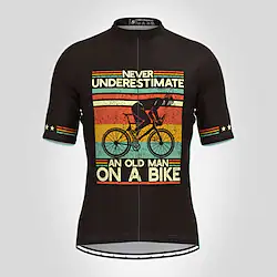 21Grams Men's Cycling Jersey Short Sleeve Bike Jersey Top with 3 Rear Pockets Mountain Bike MTB Road Bike Cycling Breathable Quick Dry Moisture Wicking Soft Green Purple Yellow Retro Old Man Lightinthebox