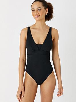 Accessorize Acessorize Rib Lexi Shaping Swimsuit - Black