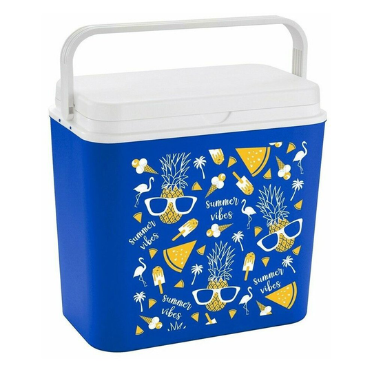 (Blue) Large Cooler Ice Box Insulated Freezer Cool Box 8 Hours 24 Litre Cooler Box