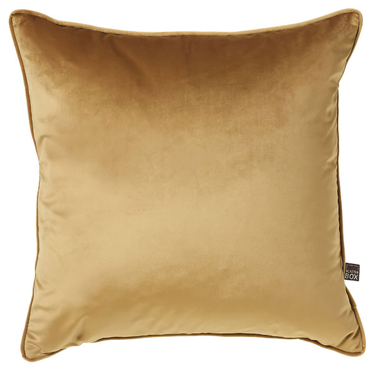 (Antique Gold, 45 x 45 Cm) Scatter Box Bellini Velour Piped Feather Filled Cushion