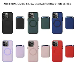 Phone Case For Apple Back Cover Magnetic Adsorption iPhone 14 iPhone 13 Pro Max 12 11 Bumper Frame Card Holder Slots Compatible with MagSafe Solid Colored Silicone Lightinthebox