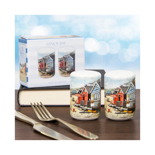 Sandy Bay Salt & Pepper Cannisters Set Shaker Pots Tableware Dispensers Box Gift
