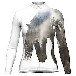 21Grams Women's Cycling Jersey Long Sleeve Bike Top with 3 Rear Pockets Mountain Bike MTB Road Bike Cycling Breathable Quick Dry Moisture Wicking Reflective Strips White Polyester Spandex Sports Lightinthebox