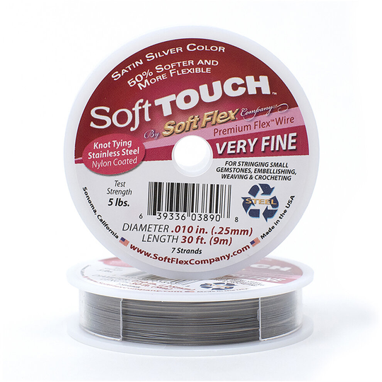 Soft Flex, Soft Touch, Satin Silver, Very Fine 30ft/9m