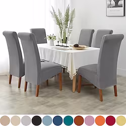 Velvet Plush Dining Chair Covers, Stretch Chair Cover, Spandex High back Chair Protector Covers Seat Slipcover with Elastic Band for Dining Room,Wedding, Ceremony, Banquet Lightinthebox