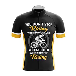 21Grams Men's Cycling Jersey Short Sleeve Bike Jersey Top with 3 Rear Pockets Mountain Bike MTB Road Bike Cycling Breathable Quick Dry Moisture Wicking Soft Green Purple Yellow Graphic Polyester Lightinthebox