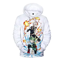 Inspired by My Hero Academia Todoroki Shoto Deku Hoodie Cartoon Manga Anime Front Pocket Graphic Hoodie For Men's Women's Unisex Adults' 3D Print 100% Polyester Lightinthebox