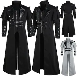 Plague Doctor Plus Size Punk Gothic Medieval Steampunk 17th Century Coat Masquerade Men's Costume Vintage Cosplay Party Long Sleeve Coat Carnival Lightinthebox