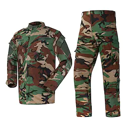 Men's BDU Army Suit Set Tactical Combat Uniform Shirt and Pants Velcro Outdoor Waterproof Ripstop Multi-Pockets Breathable Fall Spring Clothing Suit Cotton Hunting Military / Tactical Outdoor CP Color Lightinthebox