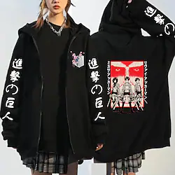 Inspired by Attack on Titan levi ackerman Cartoon Manga Back To School Anime Harajuku Graphic Kawaii Hoodie For Men's Women's Couple's Adults' Hot Stamping 100% Polyester Lightinthebox