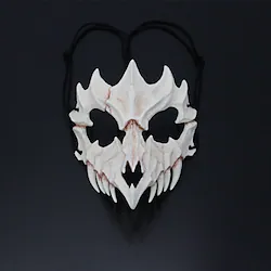 Dragon / Tiger Mask Adults' Horror Men's White / White / Beige Resin Cosplay Accessories Masquerade Costumes Lightinthebox