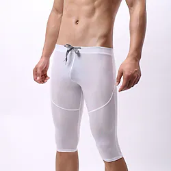 Men's Running Shorts Base Layer Drawstring See Through Base Layer Athletic Athleisure Breathable Quick Dry Moisture Wicking Fitness Gym Workout Running Sportswear Activewear Solid Colored Black Blue Lightinthebox