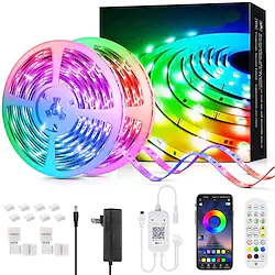 LED Strip Lights 65.6Ft-20M Color Changing LED Light Strips with Music Sync Remote Built-in Mic Bluetooth App Control RGB LED Lights for Bedroom Party Kitchen TV Home Lightinthebox