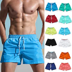 Men's Swim Trunks Swim Shorts Quick Dry Board Shorts Bathing Suit with Pockets Drawstring Swimming Surfing Beach Water Sports Solid Colored Spring Summer Lightinthebox