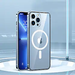 Phone Case For Apple Back Cover iPhone 14 Pro Max 13 12 Pro Max Mini Magnetic Compatible with MagSafe Shockproof Transparent Metal Lightinthebox