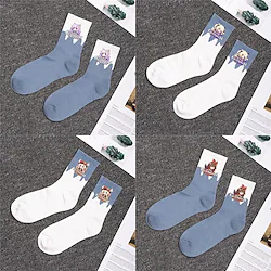 Genshin Impact Cotton Socks Klee Keqing Video Game Cartoon Printing Breathable Sports Socks Lightinthebox