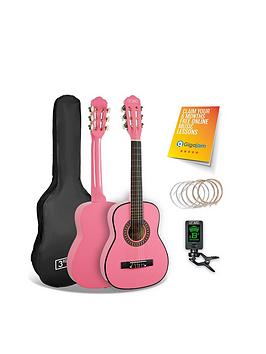 3Rd Avenue 1/4 Size Classical Guitar Pack - Pink With Free Online Music Lessons