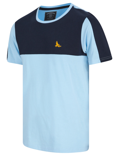 T-Shirts Stortford Colour Block Cotton T-Shirt in Blue Bell - Kensington Eastside / S - Tokyo Laundry