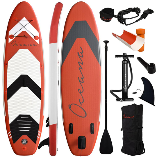 (Red) ASAB Inflatable Stand Up 10FT Paddle Board Set Kit